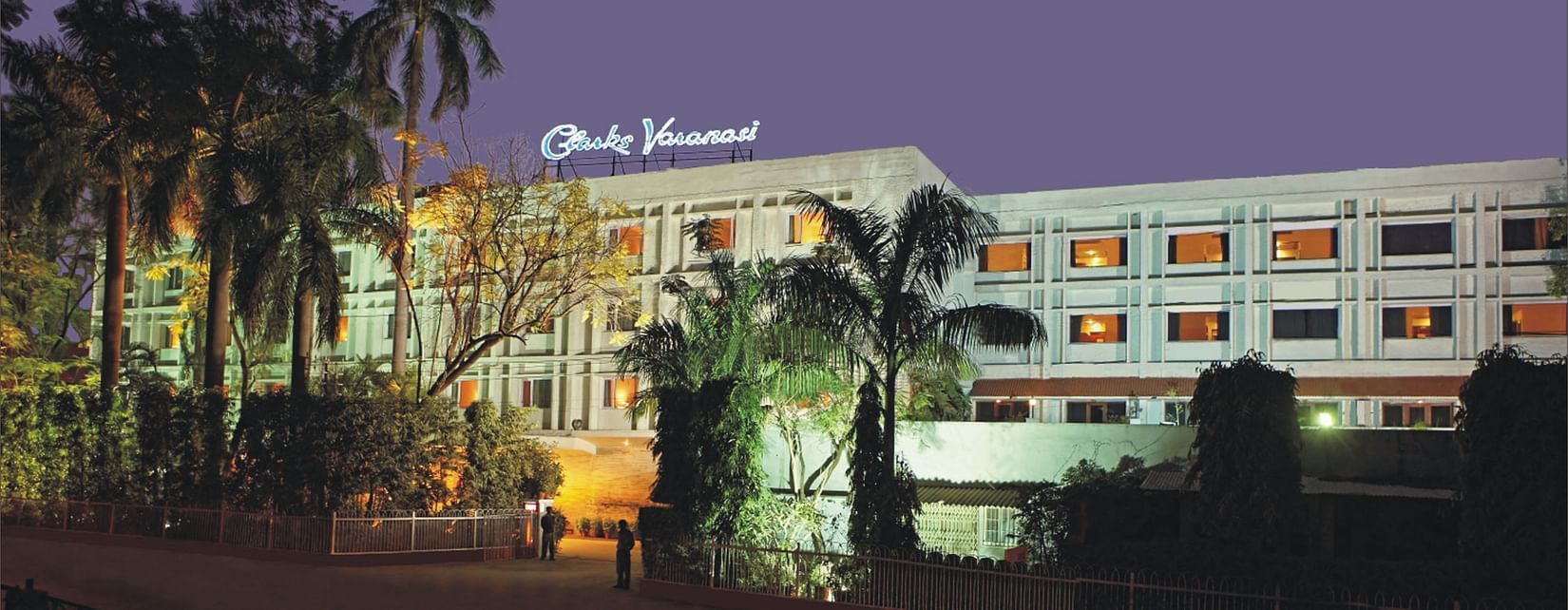 Clarks Varanasi - the exterior facade of the white building of the hotel in Varanasi