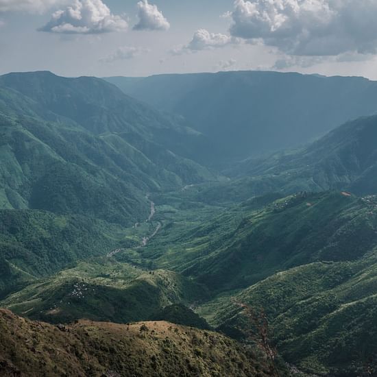 aerial image of lush mountains 38