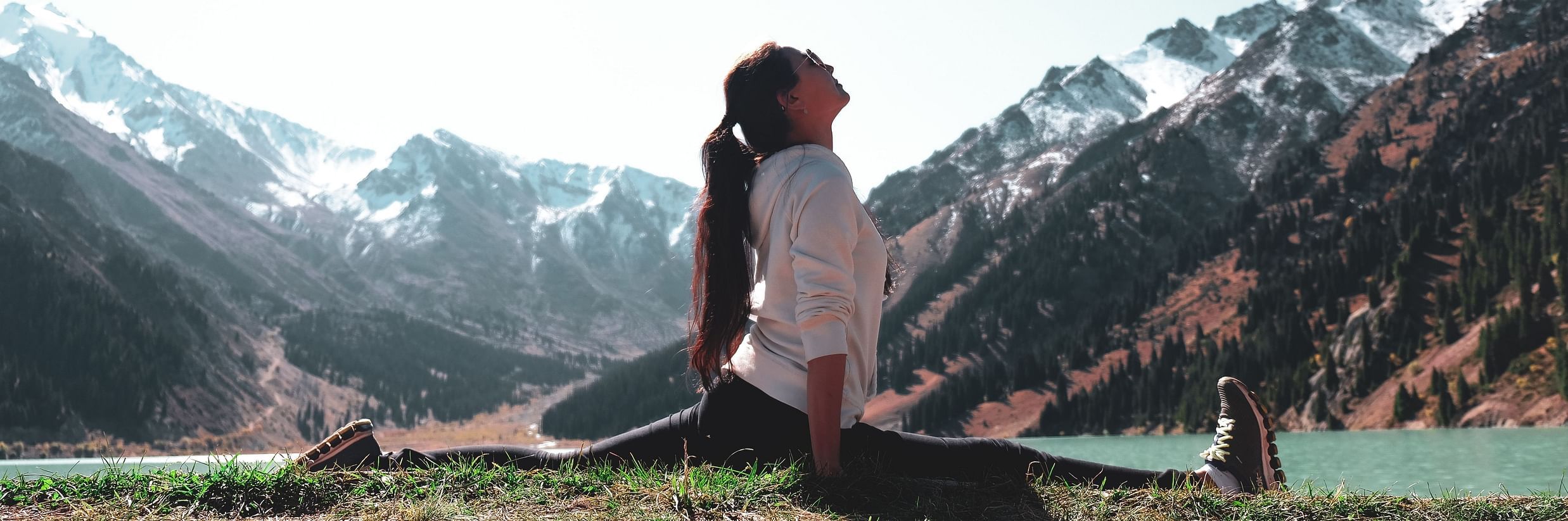 A girl performing asanas