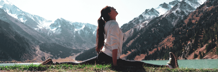 A girl performing asanas