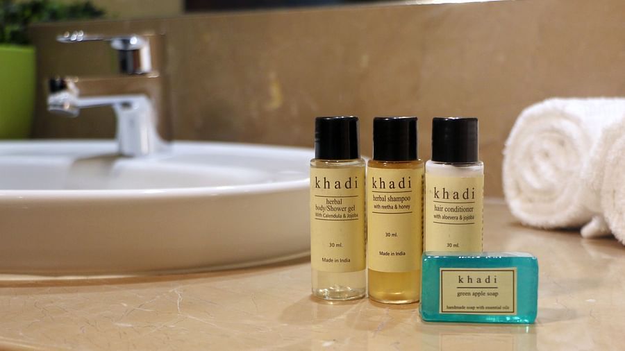 toiletries in rooms at theory9 service apartments in bandra