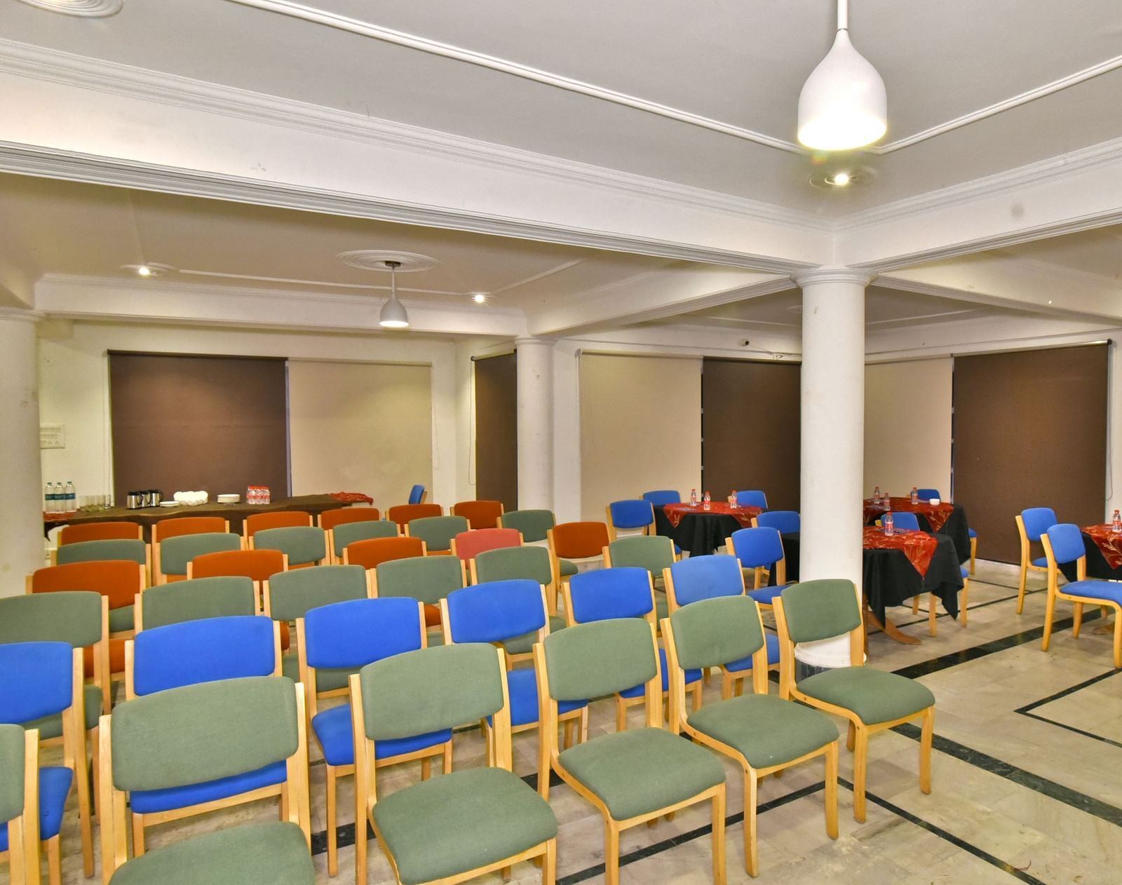 Event space with multiple chairs arranged at DLS Hillcrest Resort, Shimla.