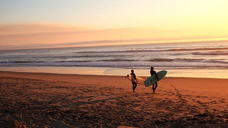 Surfers on the beach