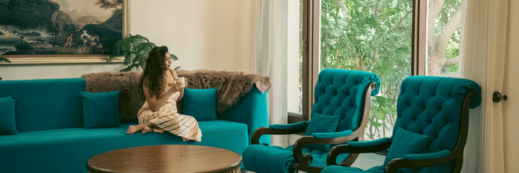 An overview of a living room - Karma Lakelands.