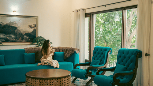 An overview of a living room - Karma Lakelands.