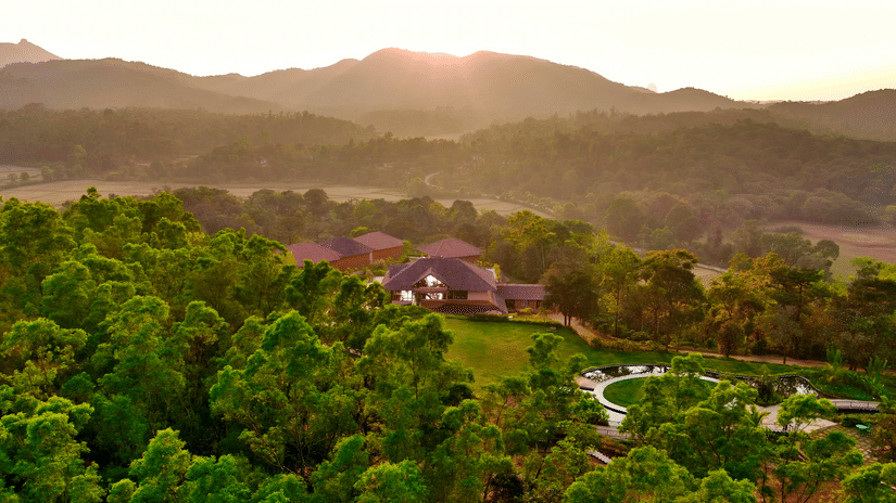 Machaan Plantation Resort Sakleshpur surroundings drone view