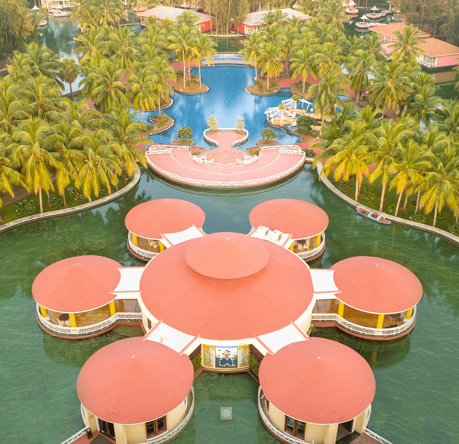 overview of Lotosas Floating Restaurant at Ocean Spray, Pondicherry