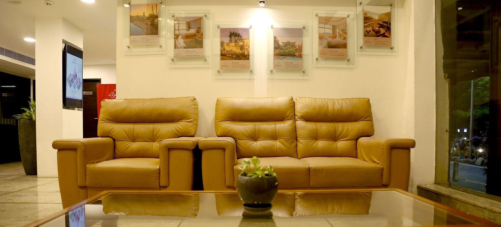 Seating area with a sofa set and coffee table