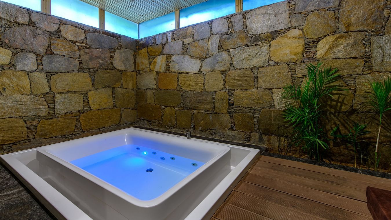 The jacuzzi at our Our Premium Cottages for a delightful stay in Pushkar 144