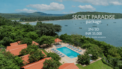 Creative of Secret Paradise Package featuring 2 nights and 3 days at 35,000 rupees, inclusive all taxes. Enjoy double occupancy at Highland Sarovar Portico, Sindhudurg located near Tarkarli Beach.