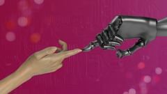 A human hand and a robotic hand touching to show technology helping humans - Automation Companies in Mumbai.