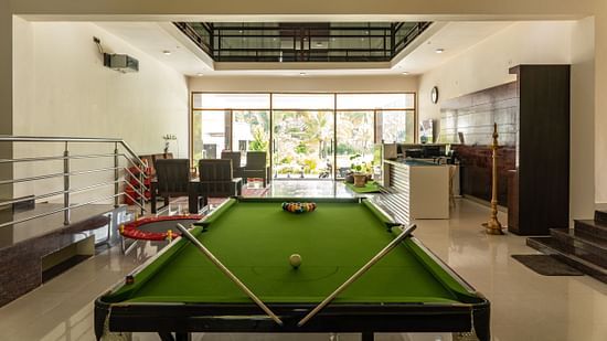 A pool table in the centre at the indoor sports room - Mastiff Select Terrain