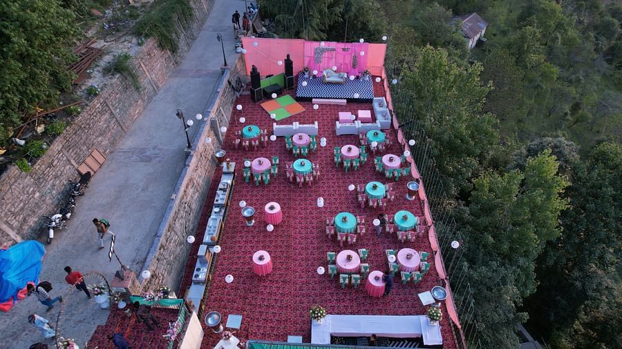 An outdoor wedding venue 