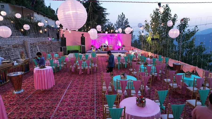 An outdoor wedding venue at Digantaa Resort
