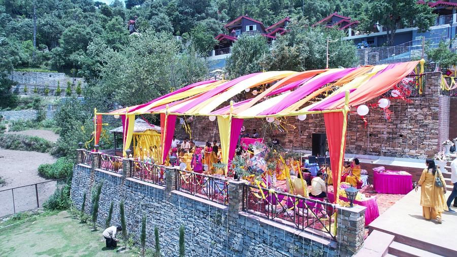 A beautifully decorated wedding venue.