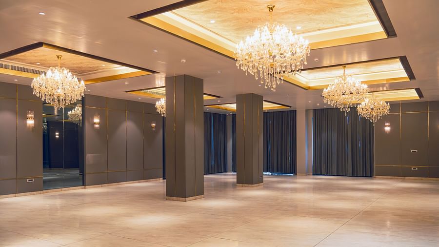 A banquet hall decorated with lights at Montclair Ananta, Elite.