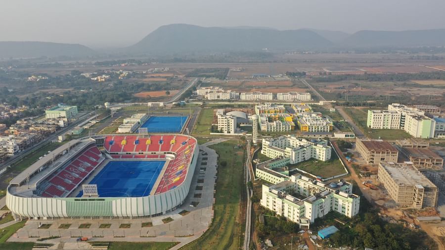 Aerial view of the Facade of Mayfair World Cup Village, Rourkela 