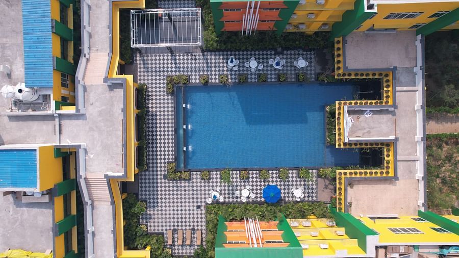 Aerial view of the Swimming Pool at Mayfair World Cup Village Rourkela 1