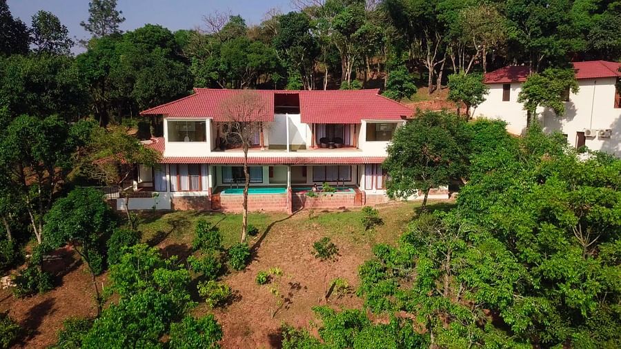 Facade drone shot - Tapovana, Sakleshpura