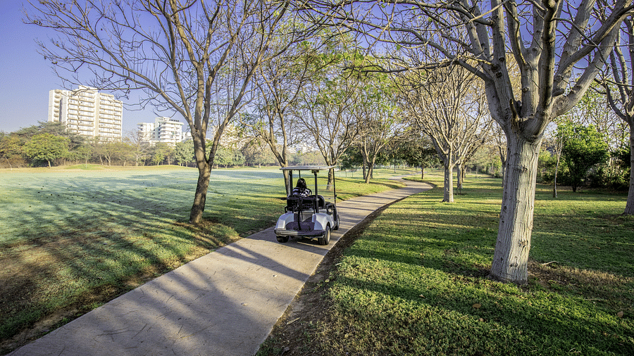 a golf buggy on our course in Gurgaon 37
