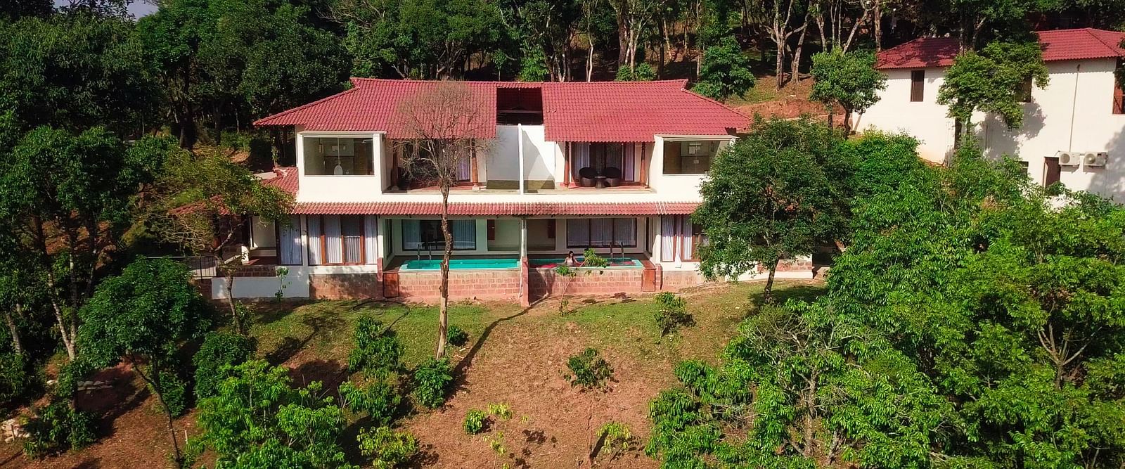 Facade drone shot - Tapovana, Sakleshpura
