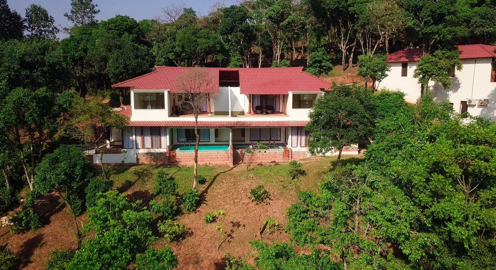 Facade drone shot - Tapovana, Sakleshpura