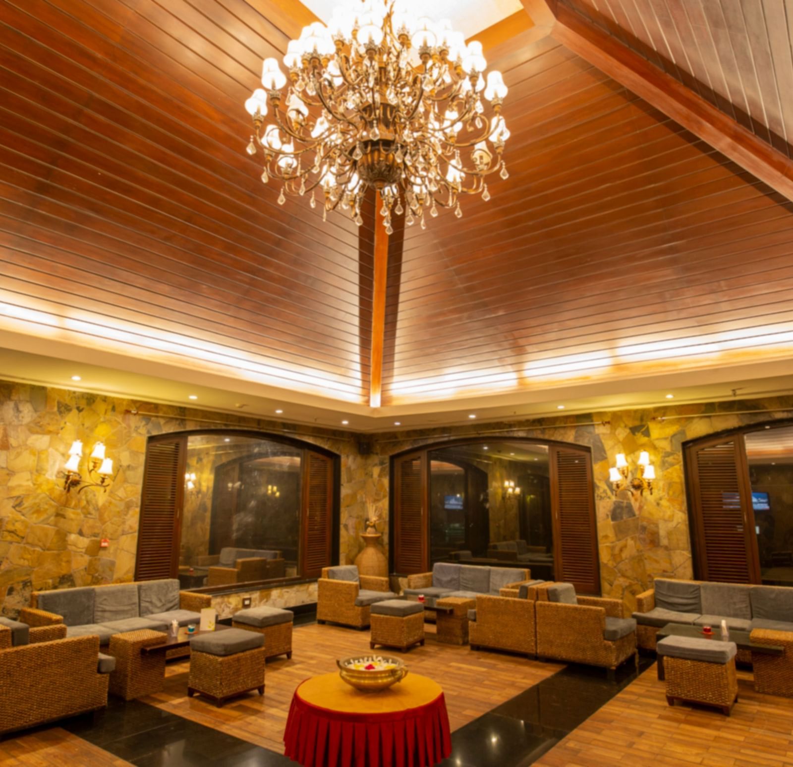 Tea Lounge Lake Facing Night Shot at Ocean Spray Puducherry