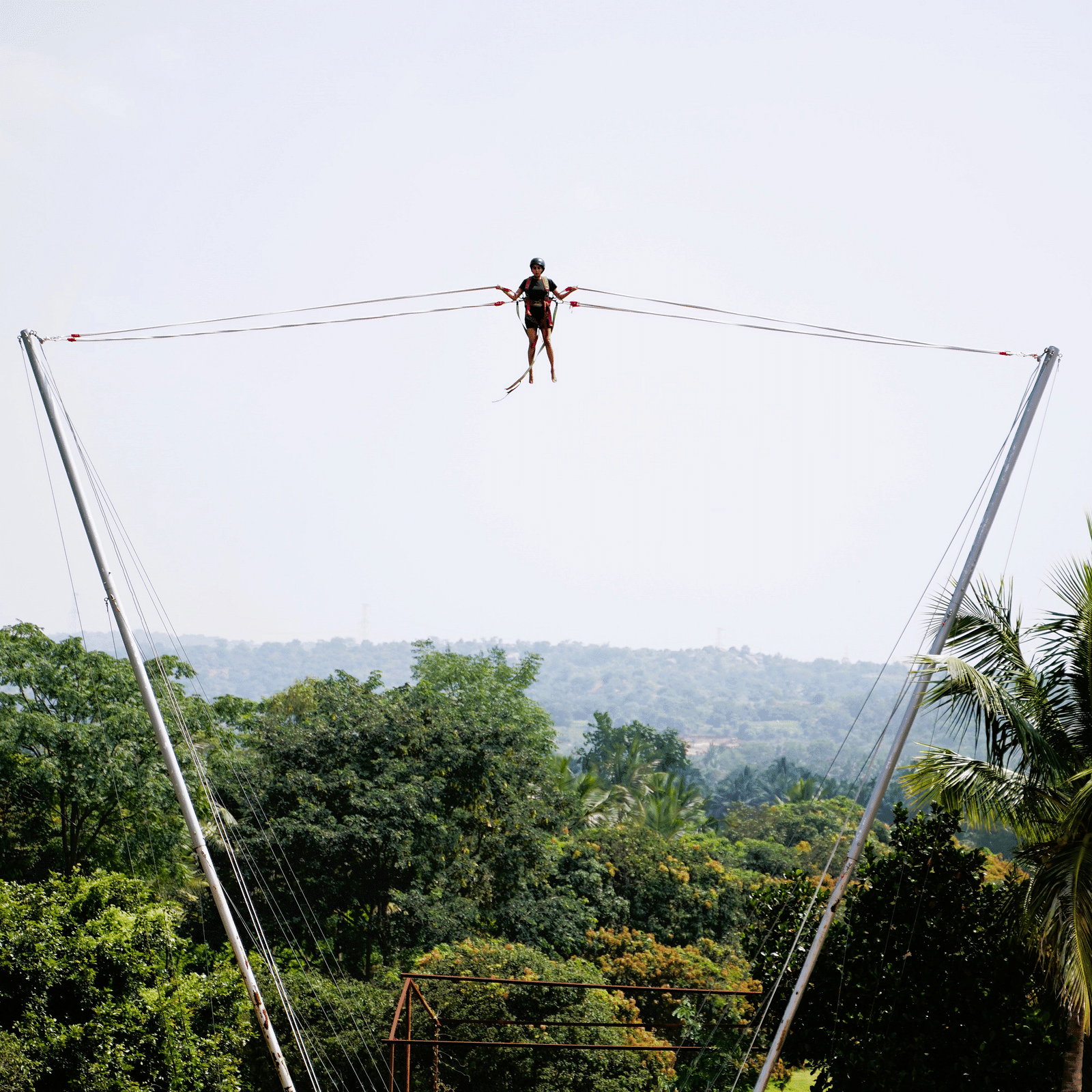 Image of a person enjoying high in the air on Rocket Line Ejector at Ravishing Retreat