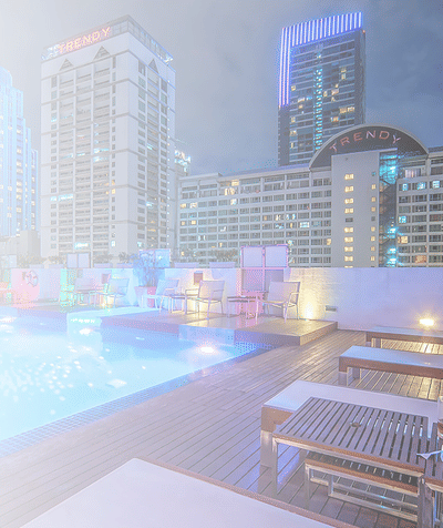 Rooftop Pool at Night Hotel - Bangkok