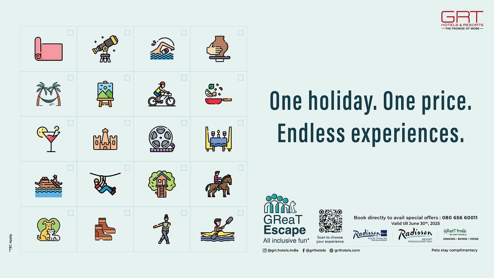 A creative for the GReaT Escape Summer package at GRT Hotels