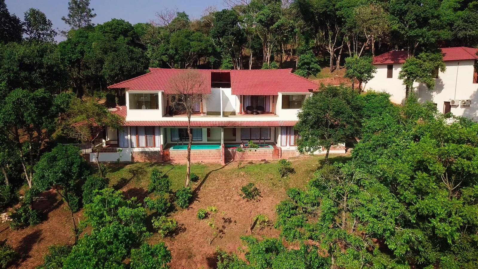 Facade drone shot - Tapovana, Sakleshpura