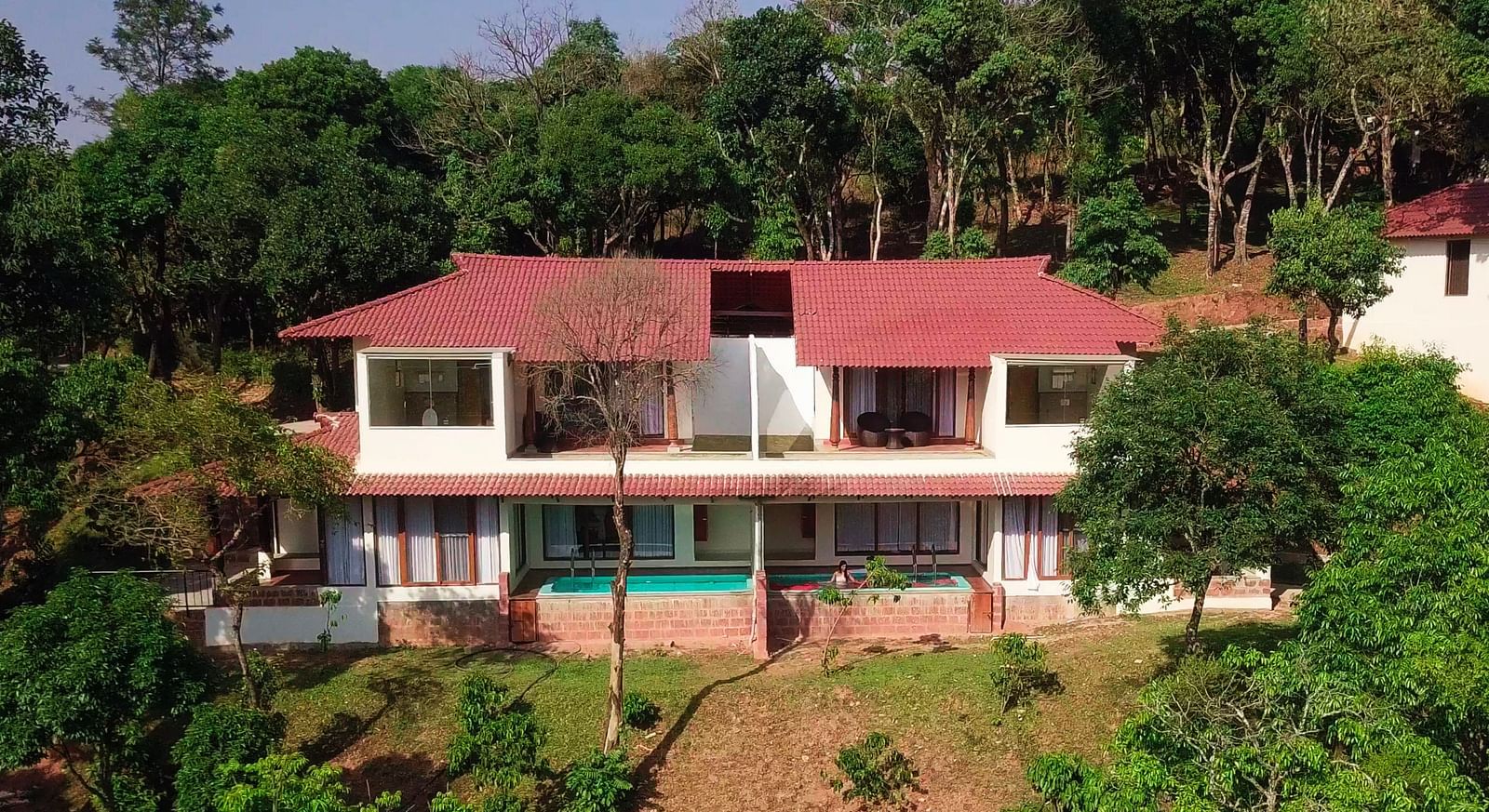 Facade drone shot - Tapovana, Sakleshpura