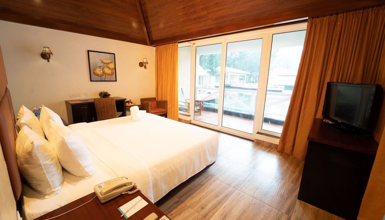 Santorini Category Villa with queen size bed & Balcony at Ocean Spray Puducherry
