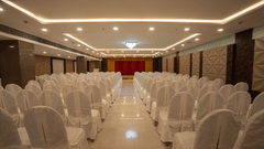 Seating arrangement in the banquet hall at Grand Continent, Secunderabad