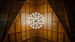 View of chandelier from below inside the restaurant - Symphony Summer Sand Beach Resort And Spa, Neil Island