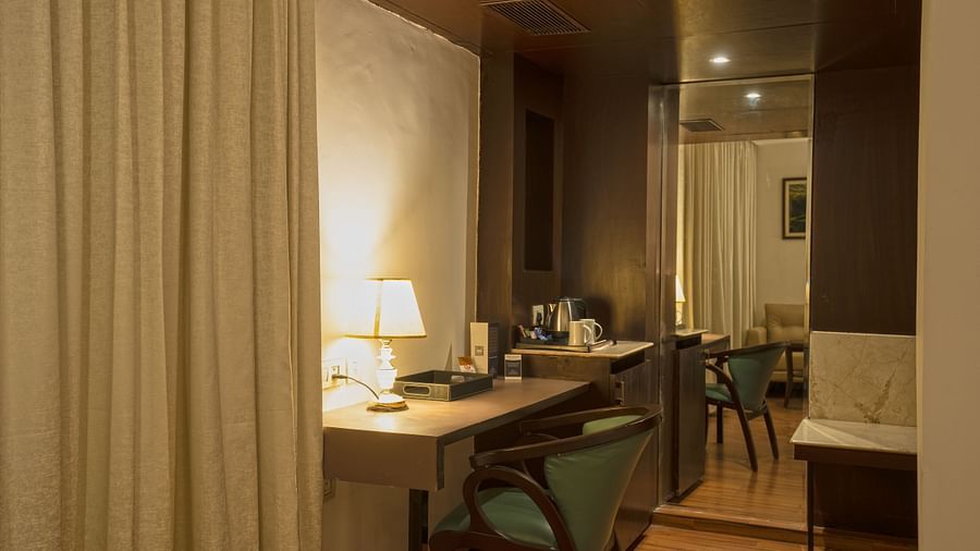 Work area in the superior room at Grand Continent, Secunderabad