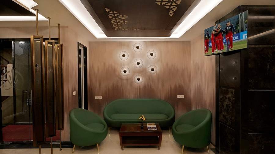 a seating space at the reception - Hotel Gwen by Rivido, Near Bannerghatta Road 00