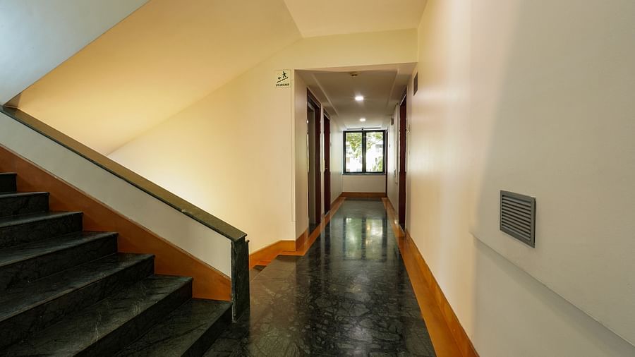 Hotel interior with stairs