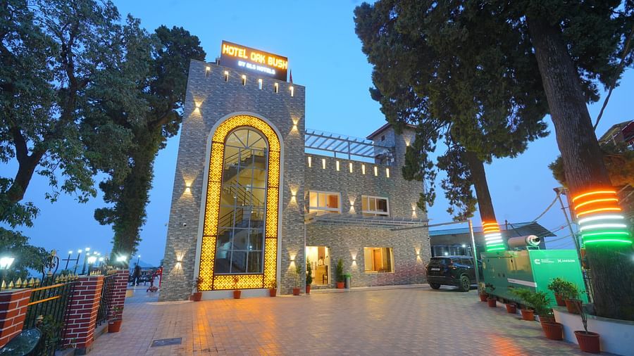 Facade view during the evening of DLS Oak Bush, Mussoorie.