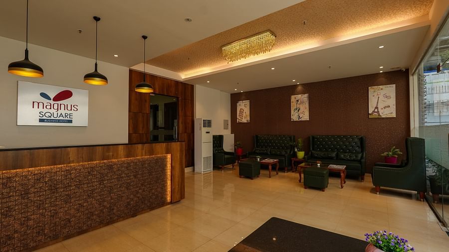 alt-text grandly built lobby with couch - Magnus Square Viman Nagar1