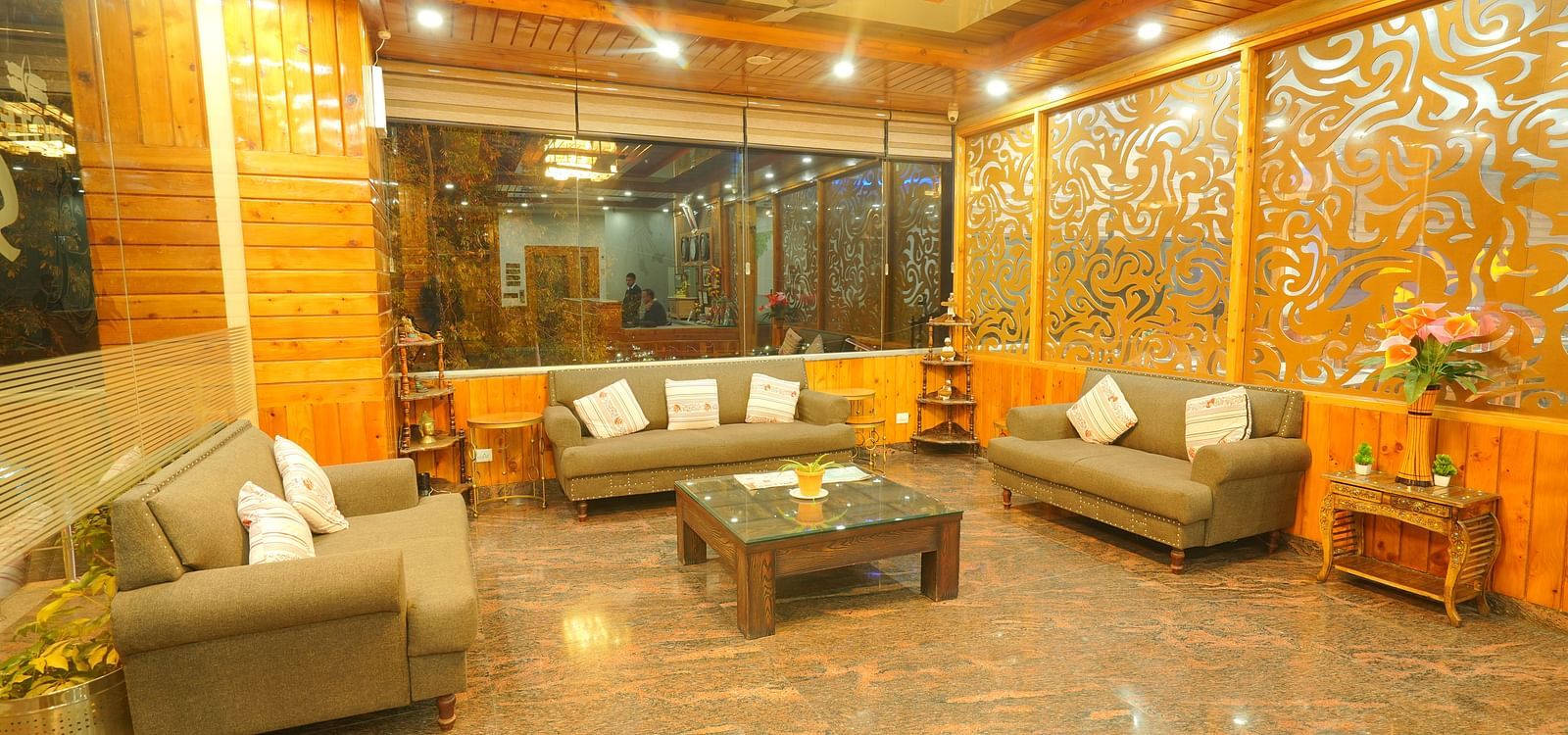 Image of the lobby area at the resort featuring different couches and a centre table | DLS Hotel Shiva Sanctuary and Spa