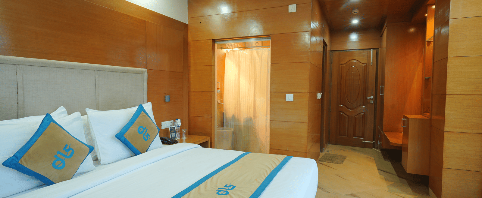Image of a room taken from the bedside showing the entrance at DLS Hotels The Rock Castle.