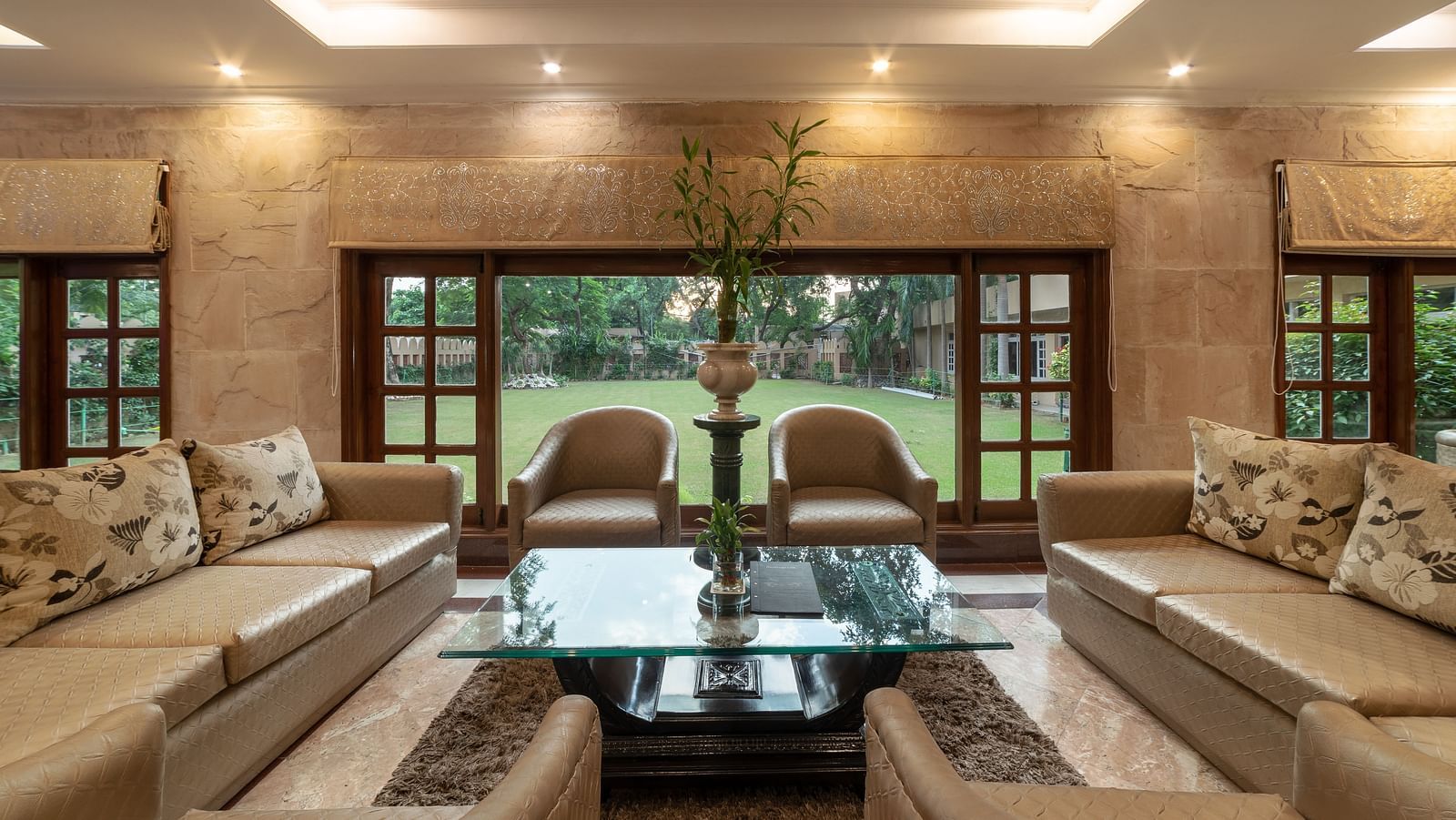 Seating arrangement at Garden View Lounge