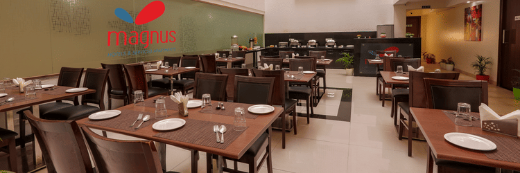 wide angle view of dining area at a restaurant - Magnus Square Viman Nagar1