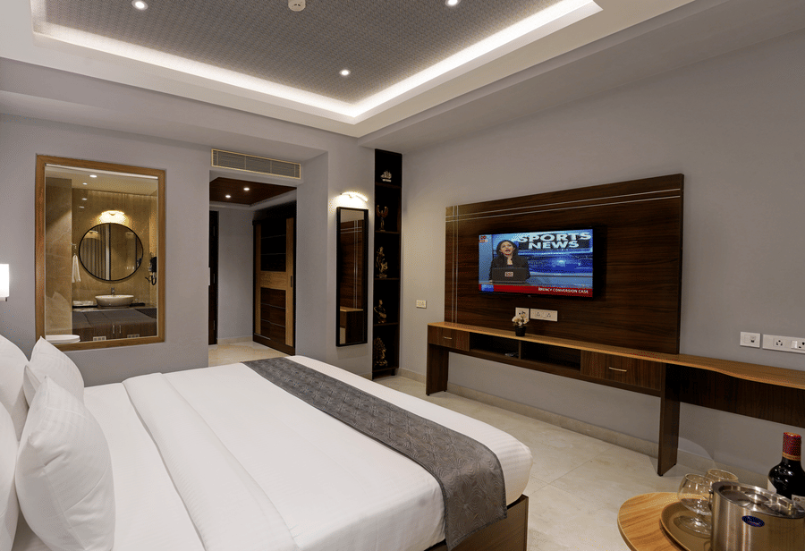 view of a king size bed facing the TV - Hotel Gwen by Rivido, Near Bannerghatta Road 10