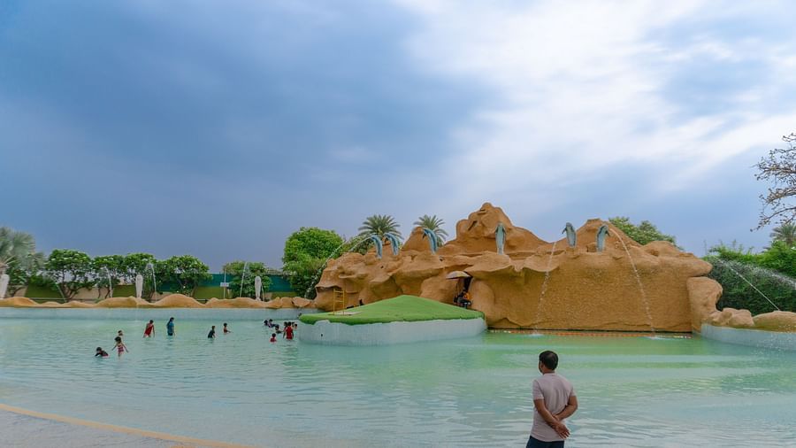 A wide shot of kids pool in Indore
