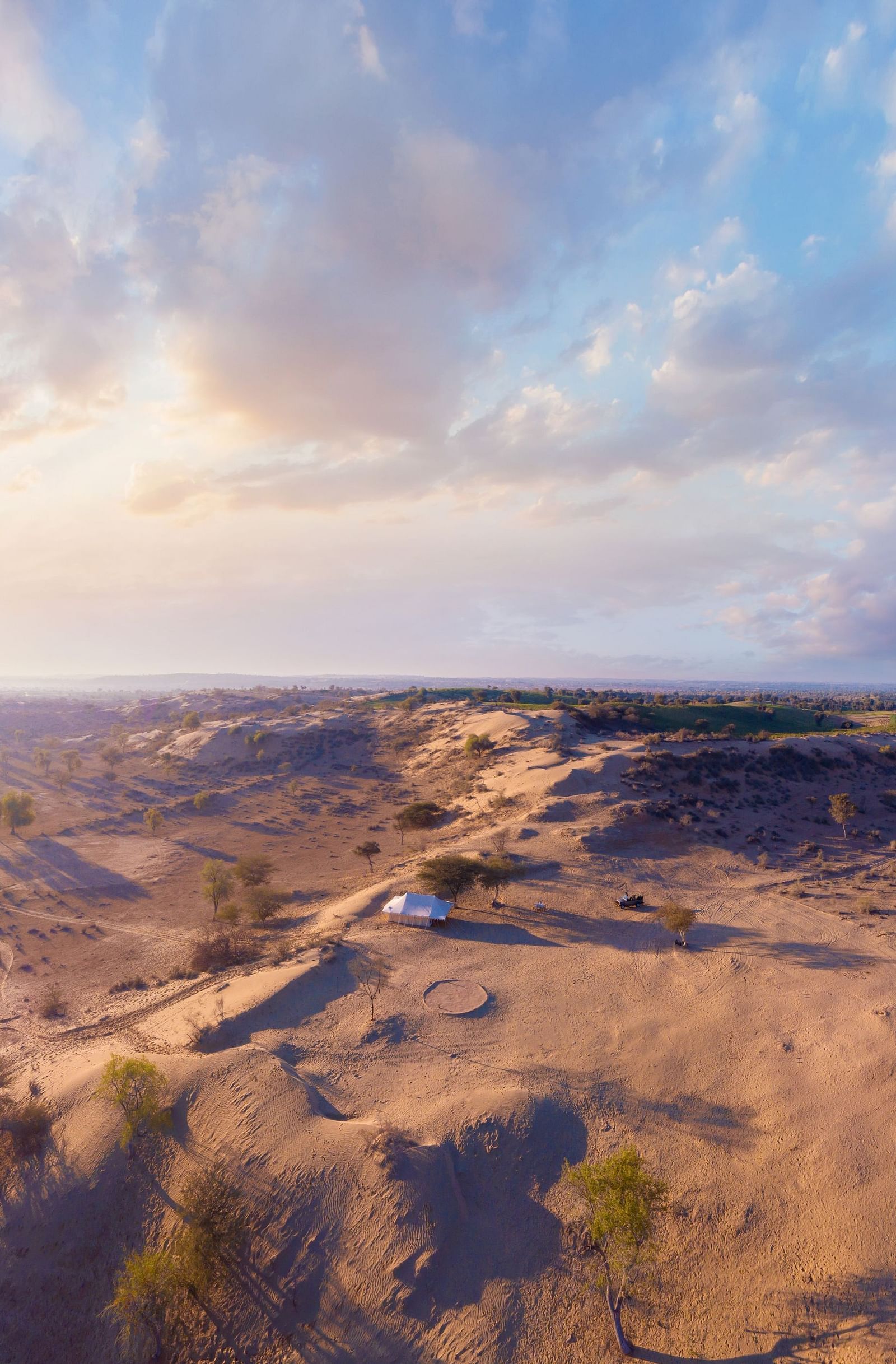 Aerial view of the Thar desert landscape