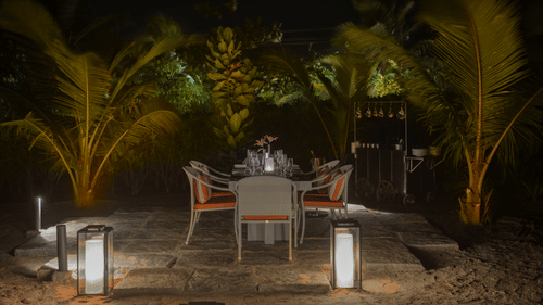 Nighttime Outdoor Dining La Concha Restaurant Goa 4