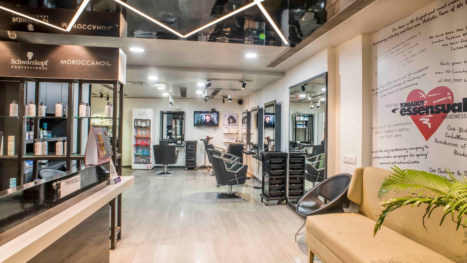 The well-lit salon area of The Citi Residenci Hotel, Durgapur.