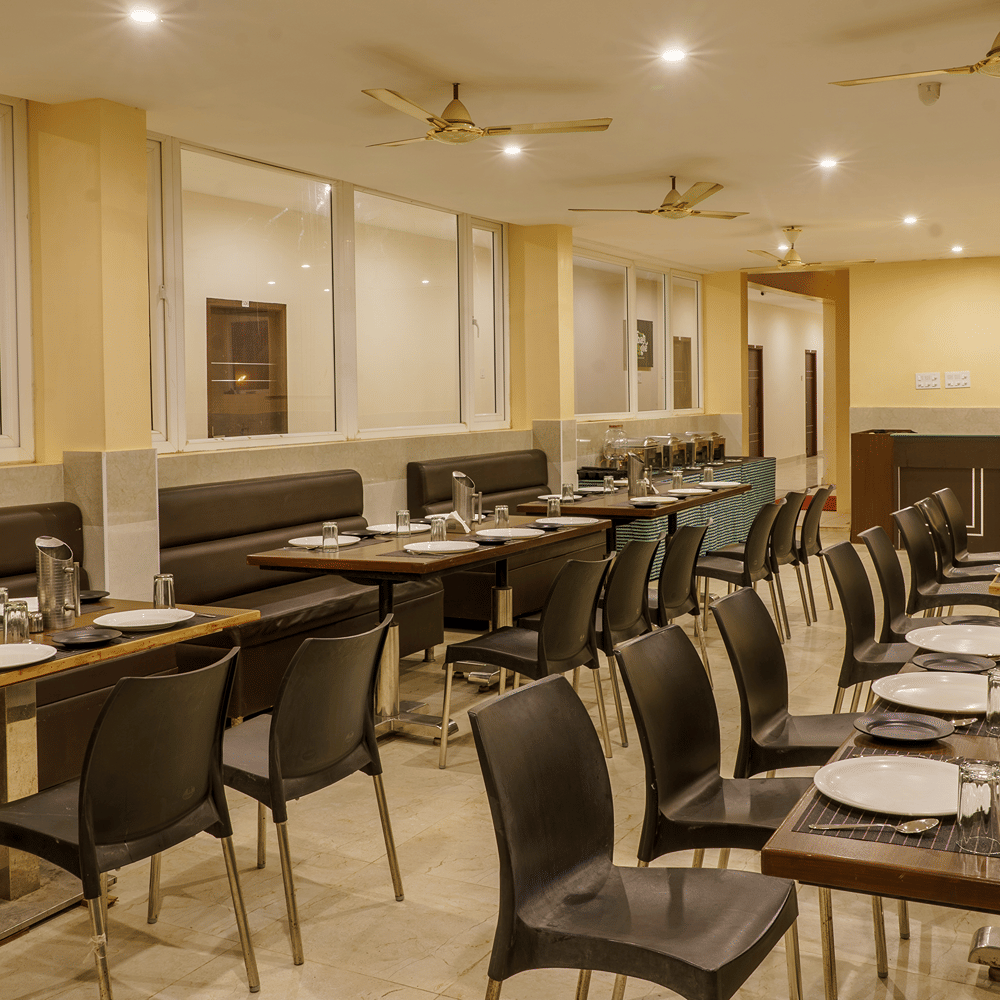 Dining area of Urban Veggie at Wyt Hotels, Rameswaram